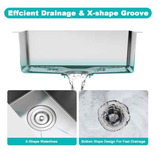 12 Inch Undermount Bar Sink 18 Gauge 304 Stainless Steel Brushed