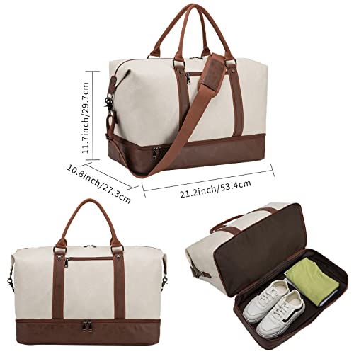 Leather Travel Bag with Shoe Pouch