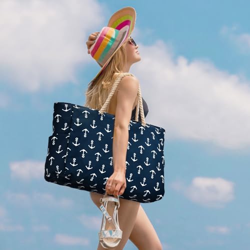Beach Bag Large Beach Tote Bag for Women Waterproof Sandproof Swim Pool Bag With Zipper