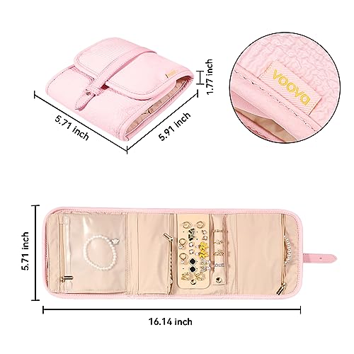 Small Travel Jewelry Organizer Roll for Women