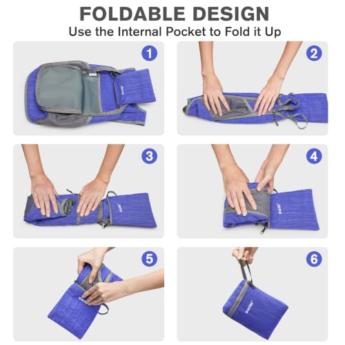 10L 15L Hiking Backpack Lightweight Packable Hiking Daypack Small Travel Outdoor Foldable Shoulder Bag