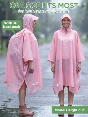 Hooded Rain Poncho for Adults