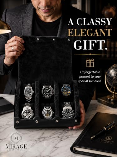 Watch Travel Case for Men Watch Roll for Travel Organizer and Display Watch Case (23 Count)