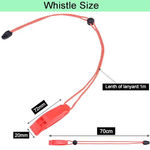 4 Pack Emergency Whistles with Adjustable Reflective Lanyard