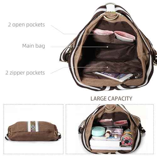 Women Canvas Backpack Daypack Casual Shoulder Bag