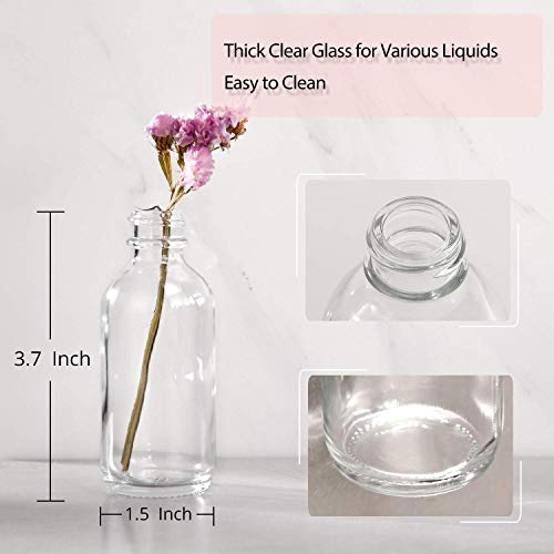 8 Pack 2 oz Small Clear Glass Bottles w (8 Count)