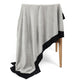 Cashmere Merino Travel Blanket & Pouch 55"x45" Gray & Charcoal