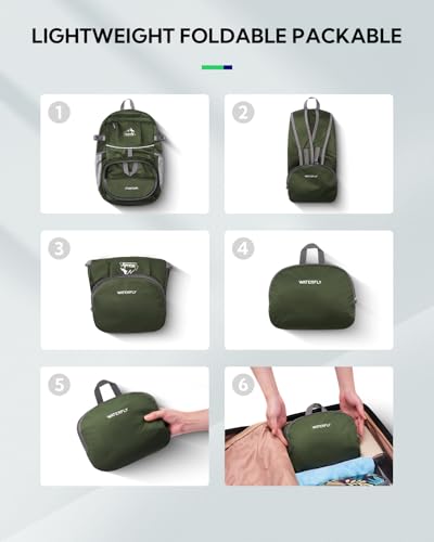 Small Lightweight Packable Hiking Backpack Foldable Travel Daypack
