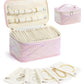 Large Travel Jewelry Organizer Box with 20 Clear Velvet Bags