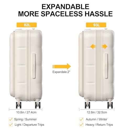 24 Inch Expandable Checked Luggage Hard Shell Suitcase