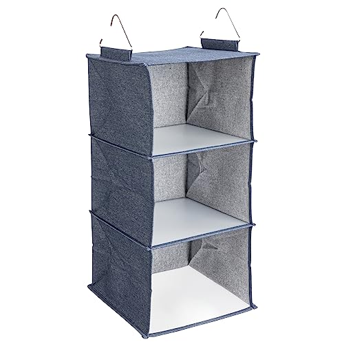 Hanging Cotton Blend Closet Organizer with 3 Storage Shelves