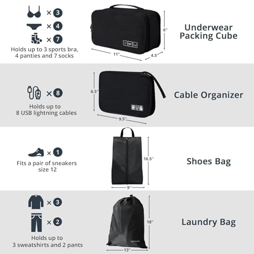 7 Set Compression Packing Cubes for Travel (7 Count)