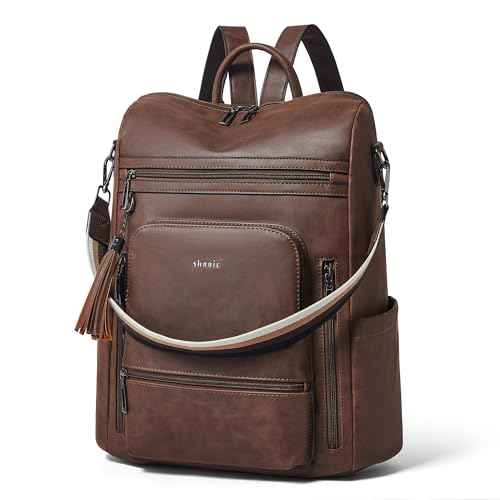 Vegan Leather Laptop Backpack for Women 15.6 inch Work Backpack Fashion Travel Backpack Purse for Business College