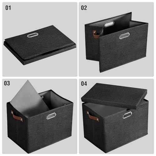 15" Fabric Storage Box with Lids (3 Count)
