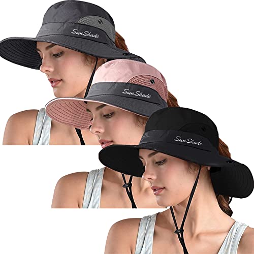 Women's Ponytail Safari Sun Hat (3 Count)