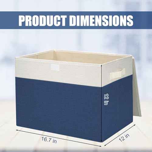 Large 42 Quarts Fabric Storage Bins with Lids [2