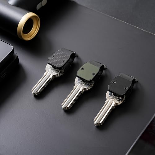 Compact Aluminum Carbon Fiber Mini Key Organizer Holder Keychain