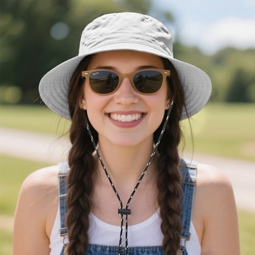 Waterproof Bucket Hats for Woman UPF 50+ Sun Hat White