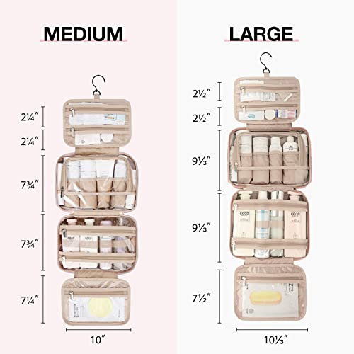 Toiletry Bag Hanging Travel Makeup Organizer with TSA Approved Transparent Cosmetic Bag Makeup Bag for Full Sized Toiletries (2 Count)