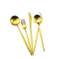 5-Piece 18/10 Stainless Steel Matte Gold Flatware Set - Dishwasher Safe, Perfect for Home, Office, or Travel