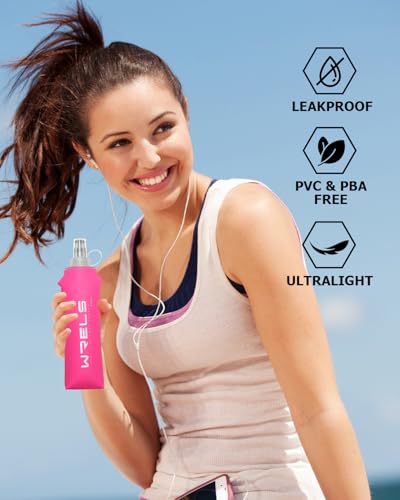 TPU Soft Flask Lightweight Portable Reusable Water Bottle (2 Count)