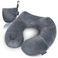 Inflatable Neck & Shoulder Travel Pillow for Airplane Naps