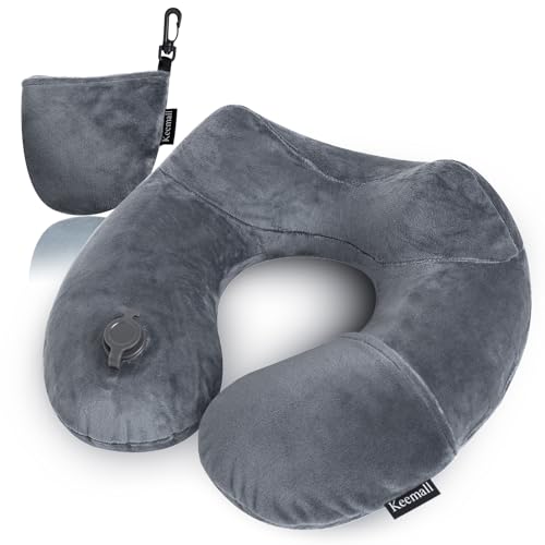 Inflatable Neck & Shoulder Travel Pillow for Airplane Naps