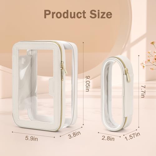 Travel Clear Makeup Bag with Makeup Brush Bag (2 count)