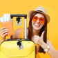 2 Pack Luggage Tags for suitcases Silly Goose TSA Approved Label Luggage Tag Baggage Tag Leather Stainless Steel Loop Label Tag for Men Women Travel Bag Suitcase (2 Count)