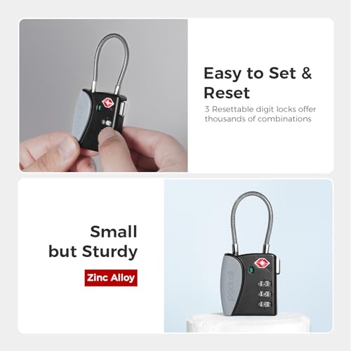 TSA Approved Travel Luggage Locks (4 Count)