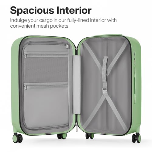 24 Inch Checked Luggage PC Hardshell Suitcases with Wheels for Travel Woman Men