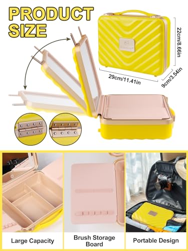 Travel Makeup Train Cases with Lighted Mirror 3 Color Setting