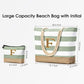 Beach Bag Initial Beach Tote with Makeup Bag for Travel