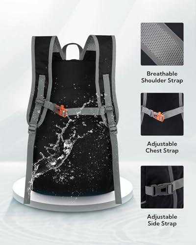 Large Lightweight Packable Hiking Backpack Foldable Travel Daypack