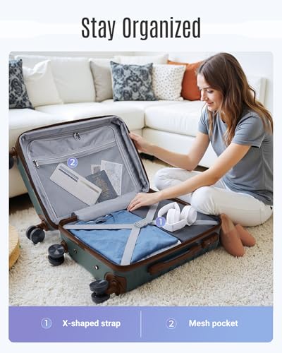 Luggage Sets 3 Pcs Suitcase with Wheel (3 Count)