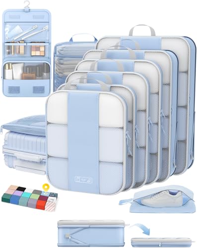 10 Set Compression Packing Cubes for Travel Essentials (10 Count)