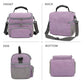 Double Layer Cooler Insulated Lunch Bag Adult Lunch Box Large Tote Bag for Men (Purple)