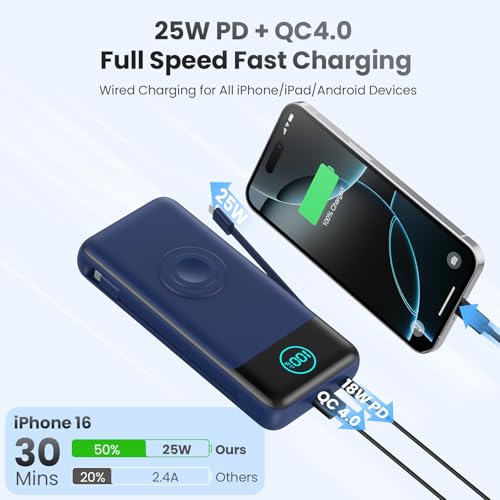 Portable Charger for iPhone with Built