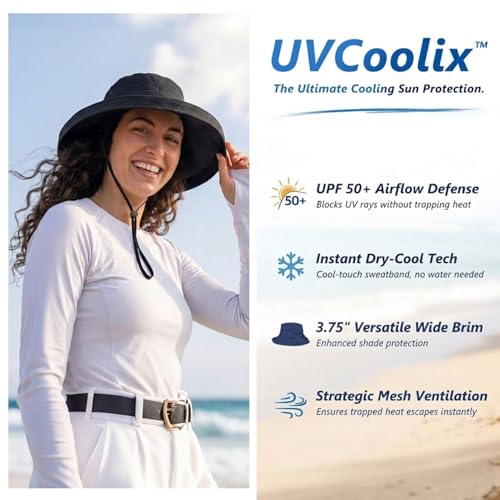 UVCoolix Women's UPF 50+ Wide Brim Cooling Sun Hat