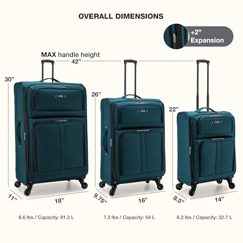 Anzio Softside Expandable Luggage with Spinner Wheels (3 Piece)