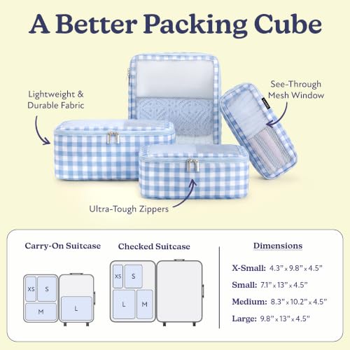 TSA Friendly Packing Cubes for Carry On (4 Count)