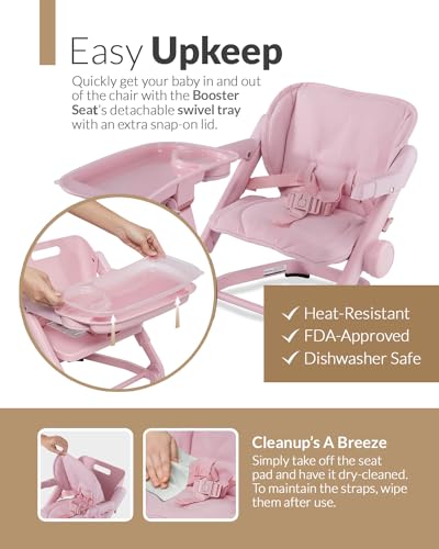 Feed Me 3-in-1 Travel High Chair Booster Seat - Rose Tea