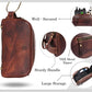 10" Premium Leather Toiletry Travel Pouch With Waterproof Lining