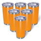 20oz Tumbler with Lid Stainless Steel Tumblers Insulated Mug Orange 6P (6 Count)