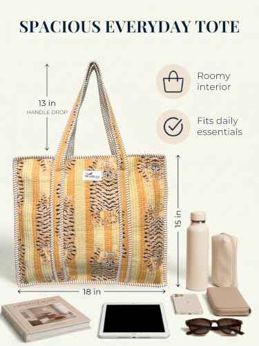 100% Cotton Quilted Tote Bag For Women