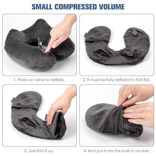 Inflatable Travel Pillow for Sleeping Airplane