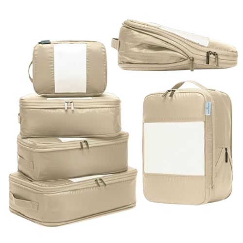 6 Pack Large Compression Packing Cubes for Travel (6 Count)