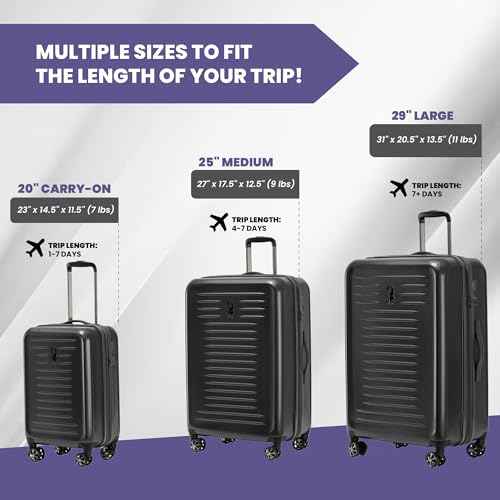 Rails Expandable Hardside Upright Suitcase with 360° Spinner Wheels (3 Count)