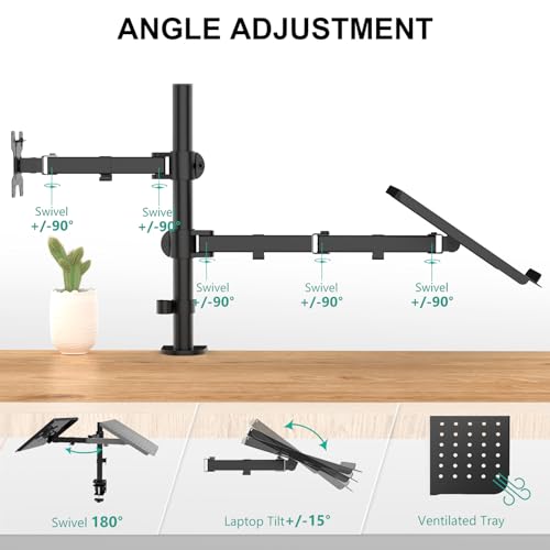 Laptop and Monitor Stand for 17" Notebook and 27" Screen