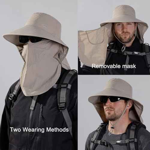 Sun Hat for Men Women with Neck Flap